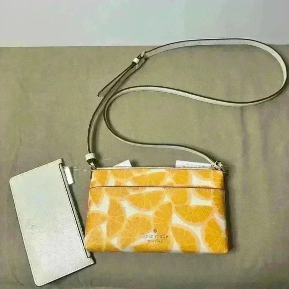 Kate Spade Sadie Orange Slice Crossbody Handbag. Two Pieces NWT - Picture 7 of 13
